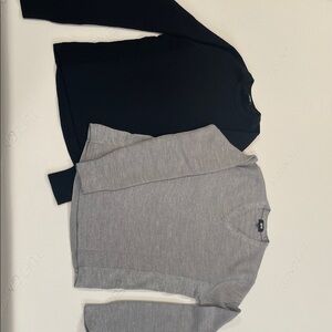 Black and Gray Sweater Set by Uniqlo. 1 V-neck & 1 crew neck.